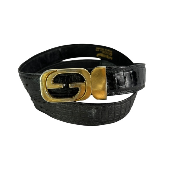 Genuine Vintage GUCCI GG Logo Gold Buckle Made In Italy Authenticated - Picture 1 of 14
